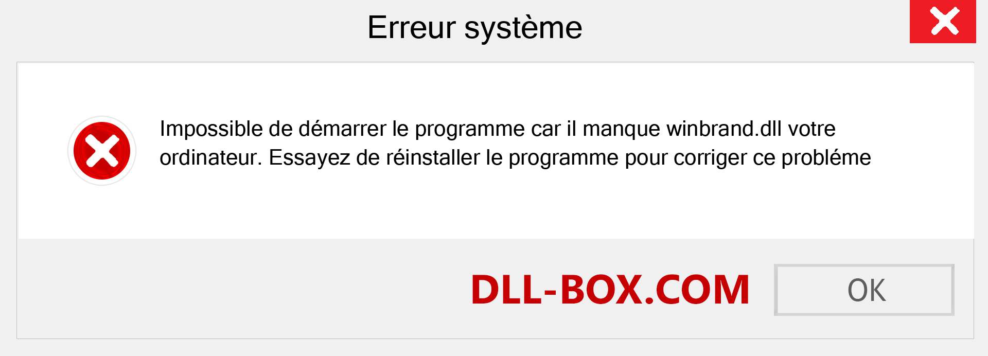 Le fichier winbrand.dll est manquant ?. Télécharger pour Windows 7, 8, 10 - Correction de l'erreur manquante winbrand dll sur Windows, photos, images