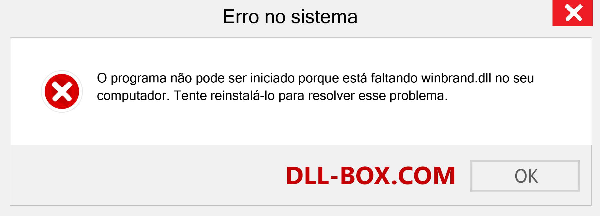 Arquivo winbrand.dll ausente ?. Download para Windows 7, 8, 10 - Correção de erro ausente winbrand dll no Windows, fotos, imagens